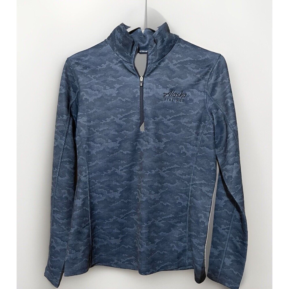 Alaska Air Cutter & Buck Women's Small Traverse Stretch 1/4 Zip DryTec Pullover